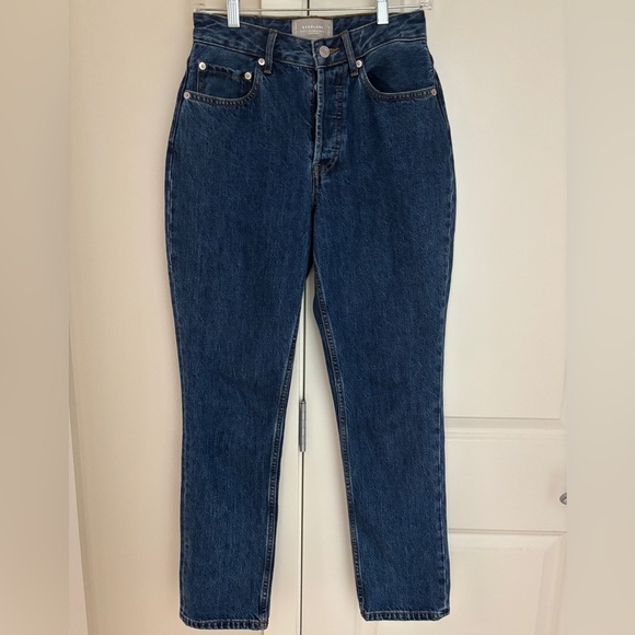 Everlane Denim - Everlane Curvy '90s Cheeky Straight Jean in Deep Atlantic Blue Organic Cotton 26